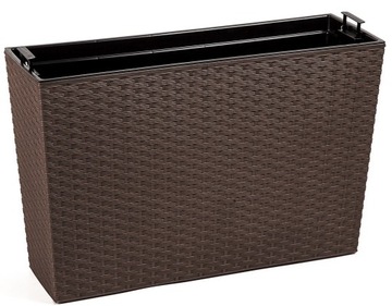 Skrzynka Werbena 19x56 h36 + wkład - Mokka rattan