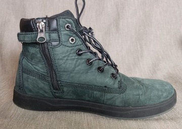 TIMBERLAND Davis Square zielone skórzane zamszowe buty zimowe r. 37