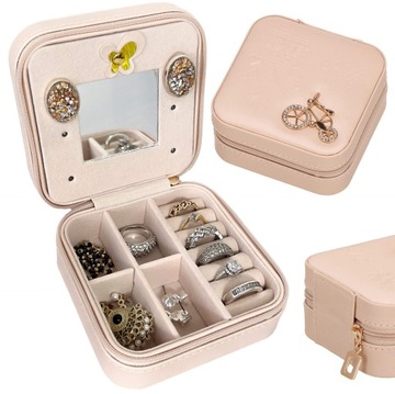 SZKATUŁKA NA BIŻUTERIĘ ETUI ORGANIZER PUDEŁKO ELEGANCKIE KUFEREK DLA KOBIET