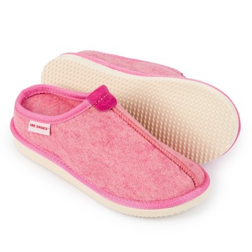 Ireshoes pantofle filcowe damskie różowe naturalny filc r.38