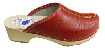 Czerwone drewniaki damskie D05 38