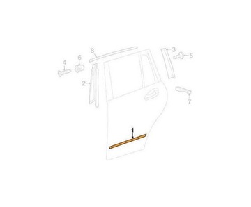 LIŠTA DVEŘE PŘEDNÍ MERCEDES BENZÍN GLK-KL X204 2008-2012 A2047300480 PRAVÁ