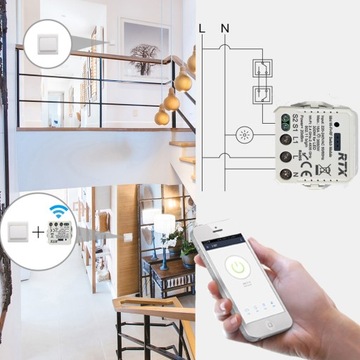 Контроллер WiFi-модуля RTX TUYA, МИНИ-реле 16 А