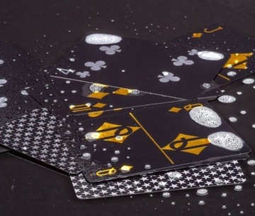 ИГРОВЫЕ КАРТЫ 100% ПЛАСТИК – ЧЕРНЫЙ/СЕРЕБРЯНЫЙ ПОКЕР