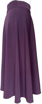 Расклешенная юбка миди из вискозы, баклажан, 34 хз