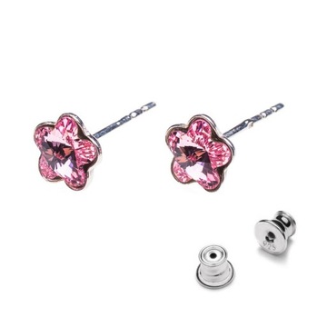 Srebrne kolczyki 925 z kr. Swarovski kwiatek 6mm