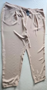 Dorothy Perkins spodnie cygaretki beżowe na gumie maxi 50