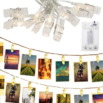 ЗАЖИМЫ, ФОТОКЛИПЫ, 20LED ФОТОЛАМПЫ, ДЕКОРАТИВНАЯ ГИРЛЯНДИЯ
