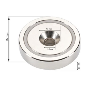 10x UCHWYT MAGNETYCZNY OBUDOWA STALOWA WKRĘT D16
