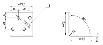 КМ1 УГОЛ МОНТАЖНЫЙ СТОЛЯРНЫЙ СОЕДИНИТЕЛЬ 40х40х40 ОЦИНКОВАННЫЙ 10 шт. DOMAX