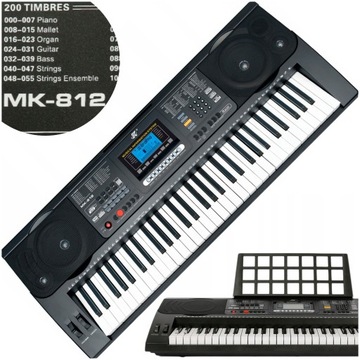 PROFESJONALNY KEYBOARD z Funkcją Nauki Gry PEŁNOWYMIAROWE KLAWISZE Stojak