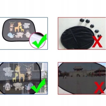 АВТОМОБИЛЬНЫЕ СОЛНЦЕЗАЩИТНЫЕ КОЗЫРЕКИ, ЧЕРНЫЕ, С УЗОРОМ ИЗ МУЛЬТФИЛЬНЫХ ЖИВОТНЫХ