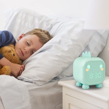 BUDZIK ZEGAR KONTROLA GŁOSU Z LAMPKA NOCNA TERMOMETR 6 DŹWIĘKI