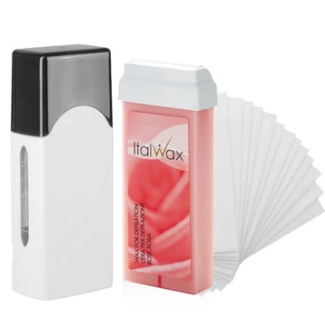 ItalWax WOSK DO DEPILACJI W ROLCE MOCNY ROSE 100ml + PASKI PODGRZEWACZ