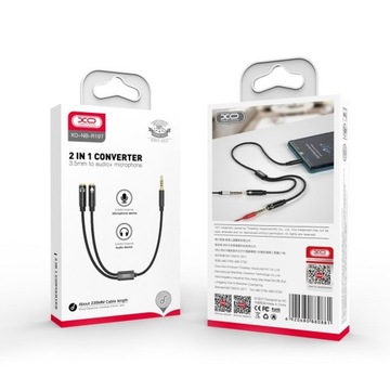 XO kabel audio 2w1 adapter do telefonu laptopa jack 3,5mm/mikrofon 0,23 m
