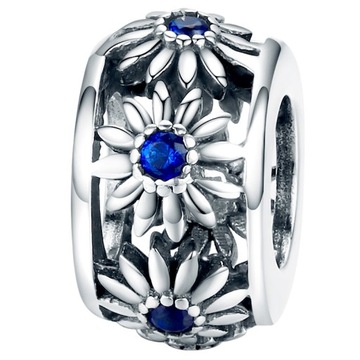 Charms Koralik Bransoletka KWIATY srebro pr.925