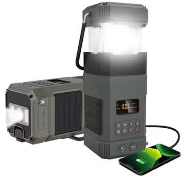 BIVACC MOCNE RADIO BLUETOOTH LED USB POWERBANK 5000mAh 114 FM/DAB+ Blackout