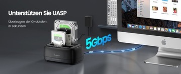 Двойная док-станция для жестких дисков SATA 2,5/3,5 дюйма HDD/SSD USB 3.1