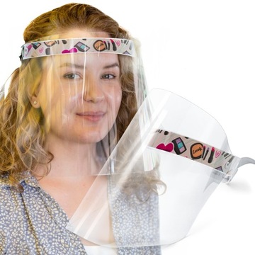 MASKA OCHRONNA DLA KOSMETYCZKI NA TWARZ OSŁONA BUZI UST NOSA PRZYŁBICA