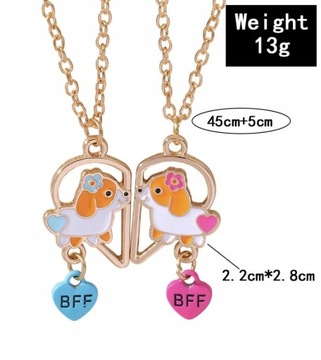 Ожерелье-собака BFF для двух половинок друзей