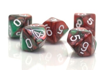 ZESTAW 5 KOSTEK K10 RPG LEŚNEGO ELFA KOŚĆ DZIESIĘCIOŚCIENNA 0-9