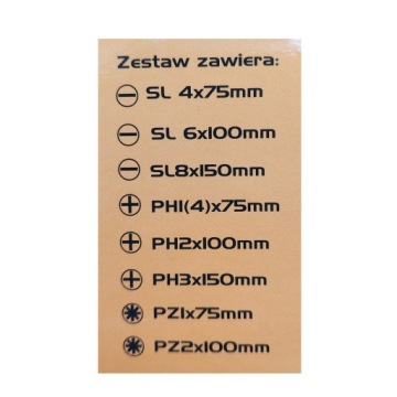 Набор отверток из 8 предметов.