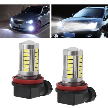 2 sztuki 6000K Oświetlenie 3030 H11 21 LED Żarówki przeciwmgielne DRL dla