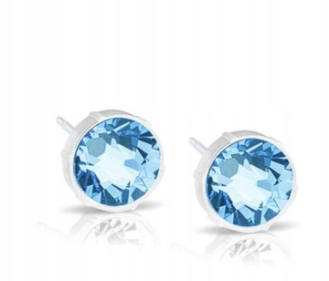 BLOMDAHL KOLCZYKI HIPOALERGICZNE Aquamarine 6 mm