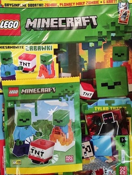 Gazetka LEGO Minecraft 4/2024 Zombie i płonący baby zombie + karty TCC