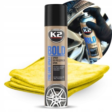 K2 BOLD 600ML CZERNIDŁO NABŁYSZCZANIE OPON MOKRA OPONA