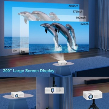 ПОРТАТИВНЫЙ МИНИ-ПРОЕКТОР СВЕТОДИОДНЫЙ ПРОЕКТОР 1080P 5G WIFI BLUETOOTH 4K APPLE IOS