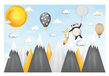 Fototapeta dla dzieci Góry góra chmury Balony Mega