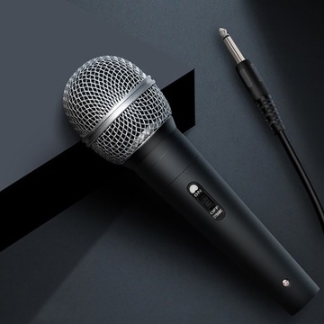 MIKROFON DYNAMICZNY PRZEWODOWY KARAOKE ESTRADOWY METALOWY DLA DJ KABEL 3m