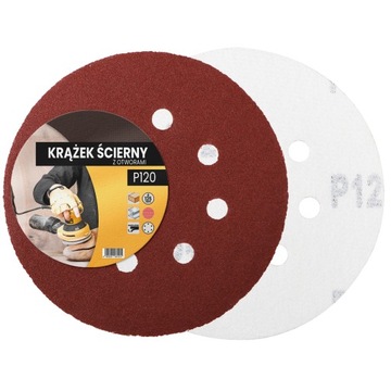 10x дисков наждачной бумаги с отверстиями на липучке, 125 мм, диски P120, абразивный диск