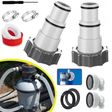 4X ADAPTERY DO WĘŻA BASENOWEGO ADAPTER A I TYP B DO BASENU INTEX, DO POMPY