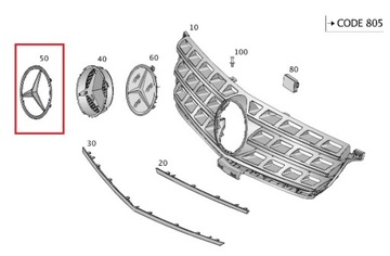 MERCEDES GLC GLE ML SPRINTER ZNAK HVĚZDA MASKA PŘEDNÍ OE
