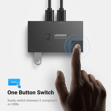 Переключатель KVM-переключатель USB 3.0 1 x 2 компьютера