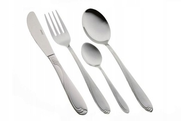 СТОЛОВЫЕ ПРИБОРЫ 24 шт. / 6 ЧЕЛОВЕК СТАЛЬ БЛЕСК КАЧЕСТВА 9 ДИЗАЙНОВ