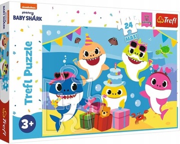 PUZZLE 24 el. MAXI WESOŁE BABY SHARK PREZENTY