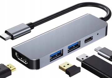 HUB USB-C ADAPTER HDMI 4k 2x USB 3.0 5Gb/s PD