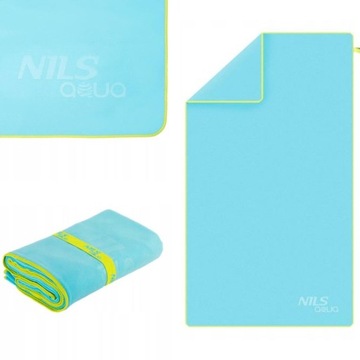 Ręcznik szybkoschnący z mikrofibry turystyczny kąpielowy + zawieszka Nils