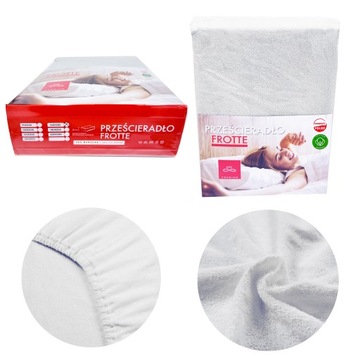 Grube szare Prześcieradło z Gumką Frotte Jasny Szary PREMIUM 160x200cm