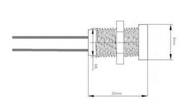 Kontrolka LED 8mm 12V metalowa czerwona
