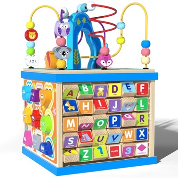 Drewniana Kostka Edukacyjna Sorter Alfabet 930