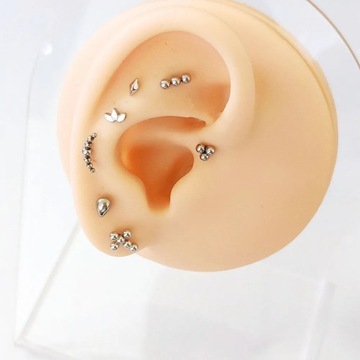 Титановые ручки ASTM F136 G23, Piercing sin rosca, Luna, Cruz,