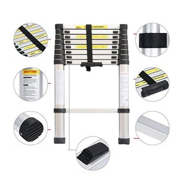 АЛЮМИНИЕВАЯ ТЕЛЕСКОПИЧЕСКАЯ ЛЕСТНИЦА 2,6М 9 СТУПЕНЕЙ 8FT5