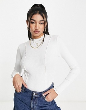 Miss Selfridge Body z karbowanym wykończeniem XS (34)