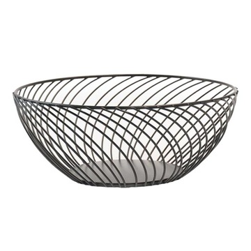 Żelazo metalowe talerze na owoce Spiral_Black