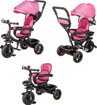 ROWEREK TRÓJKOŁOWY 3W1 OBRACANY Z RĄCZKĄ STARS