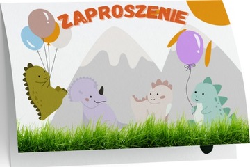 ZAPROSZENIE DINOZAURY ZAPROSZANIA DINO 20x15 cm